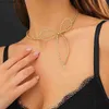 Hanger kettingen Salirkoon elegante romantische big boog ketting vintage acryl bal kralen ketting korte ketting dames bruidsbruien sieraden cadeau240408