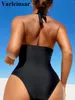 Kobietowe stroje kąpielowe seksowne błyszczące cekiny Deep v Backless Monokini Hanter Women One Piece Swimsuit Kobiet Bather Kąpiel Kąpiec Swim Lady V4996