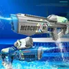 Toys pistolets Summer Electric Water Gary Full Automatic Water Spray Light Light Absorbing Water Gun Childrens Gun Toy 240408