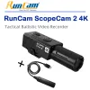 Câmeras Runcam Scopecam 2 4K Câmera AirSoft Zoom Digital Centers Cumternizados IP64 Impervenção a Água 1400mAh 128g Modelo Câmera de Ação de Aeronaves de Aeronaves