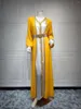 Ethnic Clothing Summer Fashion Style Muslim Women Long Sleeve V-neck Polyester Abaya Dubai Dress