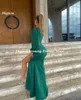 Sukienki imprezowe Mignon Satin Syrenka Suknia Promowa na jedno ramię wieczorna długość podłogi długie rękawy Formalne eleganckie dla kobiet 2024