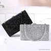 Bolsos de noche Diseñador de moda Mujeres bolsas de noche Rhinestone Silver Goldes Grouthes Ladies Banquete Cena de boda larga bolso Femenino Femenino