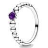 Anelli a grappolo autentico 925 anello in argento sterling Birthstone in rilievo con cristallo per il regalo di compleanno delle donne gioielli di moda fai -da -te