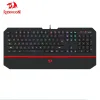 CPUs Relong Karura 2 K502 Usb Game Mask Silent Keyboard Rgb Led Backlit 104 Keys Cable Pc Game with Wrist Rest