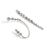 Backs Earrings Single Korean Rhinestone Shiny Drill Arc Ear Hanging Clip For Women Minimalist Cuff INS