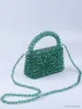 Evening Bags Small and Pure Handmade Beaded Hollow Crystal Beads Knitted Handheld Banquet Candy Color Small Square Bag