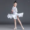 Stage Draag Latin Dance Training Kostuum Girl Xia 2024 Kinderprestaties Regelgeving Dancing Dress Rok