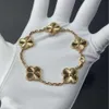 Van Clover Bracelet Designer V Gold High Match Five Flower Lucky Clover Bracelet Laser Double Sided Thickness Plated 18K Ladies Jewellery