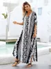 Bikini Cover-ups Retro Snake Printed Self Belted Women Summer Dress Tunic Plus Size Beach Wear Swim Suit Cover Up Q1227