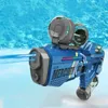 Gun Toys Fully Automatic Continuous Firing Water Gun with Light and Large Capacity Children Summer Outdoor Swimming Pool Water Toy 240408