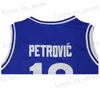 Mäns T-shirts baskettröjor Cibona 10 Petrovic Sewing Brodery billig högkvalitativ utomhussporttröja blå 2023 Ny sommar T240408