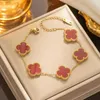 Браслет VAC High Edition Double -Sided Five Flower Four Break Clover Bracelet Ins Light Luxury Temprament High Lift для подруги и лучшего фри