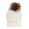 Берец Зимние шляпы для женщины енота мех Боббл шапочка милая шляпа девочки осень-родительские кепки теплый капот