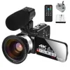 Video Camera with Microphone for Vlogging 4K Webcam 30FPS 16X Digital Zoom Recorder Cameras Wide Angle Lens 240407