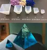 4 Storlek transparent pyramidsilikonform DIY harts Dekorativa hantverk Hemdekoration smycken gör mögel tvålformar hartsformar RE3805415