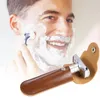 Étui de rasoir Voyage du rasoir Écouteur pour manuel de sécurité à double bord à double bord rasoir razor Pu en cuir couverture masculine accessoires de rasage