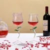 Rose em forma de vinho tinto coquetéis de coquetel de decoração acessórios de decoração de cáletas coletando ferramentas de bebida para a festa 240408