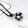 Hanger kettingen mode roestvrijstalen voetbal ketting mannen voetbal vrouwen sportieve sieraden cadeau drop levering hangers dhvx3