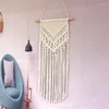 Halkalar Macrame Dokuma Duvar Asma Goblen Boho Chic Bohem Nordic Ins Dekor Güzel Daire Yurt Ev Dekorasyonu 40 80cm Beyaz