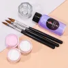 Vloeistoffen helder roze witte acryl poeder vloeistof nagels benodigdheden kits met borstelglassbeker vormen een acryl nagelkit voor home diy beginner p*#