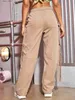 Damskie dżinsy kobiety modne spodnie cargo klapka kieszonkowa worka w ludno -nogi spodni spadochronu Strt Hip Hop Sata Mejr Y240408