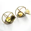 Candle Holders Solid Metal Holder Elegant Iron Art Geometric Hollow Ball European Style 3d Flower For Candlelight