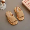 Slipper Leather Fashion Kids Sliders Two Style Summer Girls Sandals and Slipper Bohemia Classic Fashion Open Toe Open Kids Notlip Kids Flats 240408