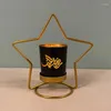 Ljushållare Middle East Moon Stars Round Holder Eid Mubarak Decorations Ljusstake Candlestand för Table Ramadan Decor