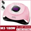 Lame 180W Soleil M3 Sécheur de gel à ongles lampe à ongles 45 lampe UV UV rapide Séchon de sèche Polie lampe de manucure professionnelle rose / vert