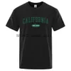 T-shirts masculins California West Coast Street Lettre T-shirt Fashion Mode Mode O-cou tshirts d'été Coton Tops Loose Hip Hop H240408