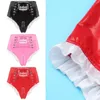 Mutandine da donna femminile shiny cuoio cameriera cosplay bottino pantaloncini bianche