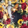 Decorative Flowers 48CM Fall Wreaths For Front Door Autumn Wreath With Sunflower Thanksgiving Harvest Festival Home Decoration