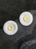 Orecchini per borchie Ladies S925 Silver Simple Flowers White Flowers for Women Fashion Jewelry Ear Studs
