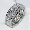 Cluster Rings Bling Full Lab Diamond Finger Ring 925 Sterling Silver Party Wedding Band For Women Men Proming Engagement Sieraden Gift