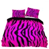 Set di biancheria da letto splendida set rosa Copertura trapunta in stile tropicale Strip leopardo nera e cuscino stampa 3D 240 220 doppia king size