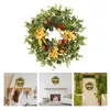 Decorative Flowers Suction Cup Wreath Hook Spring Round Artificial Green Garland Used For Decoration Of Door Wall Window Cups