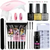 Kits Nail Polish Set 6W LED Light Full Manicure Set SemiPermanent Quick Extending Gel Polish Nails Manicure Set Gel Manicure Tool Ki