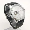 Montre-bracelets HEATS MÉCANIQUE MOSLE MOSLE NH38 Skeleton Dial Design Vintage Round Case transparente