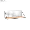 Other Home Decor M floating shelf wall mounted rural wood storage display rack with metal wire basket hanger easy to install and use yq240408