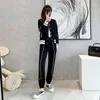 Work Dresses Pants Long Sleeve Jacket Top Women's Tracksuit Sporty In Matching Sets Two Piece Set For Women Lace-up Legging