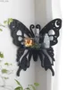 その他の家の装飾クリスタルウォールフレーム木製蝶蓮lotus mothストーンディスプレイボヘミアンデコレーションルームyq240408