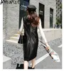 Casual Dresses AYUNSUE Real Leather Dress For Women 2024 Elegant Genuine Sheepskin Korean Fashion Clothing Slim Mid-length