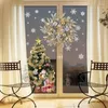 Dekorativa blommor julkransar handgjorda tallnålkottar krans med silverbär för ytterdörrväggfönster heminredning