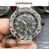 Zegarki luksusowe mechaniczne szwajcarski ruch ceramiczny gumowy pasek na rękę Platinum Platinum Oryginalny Diamond RM033 Maszyna 457 mm samca i żeńska