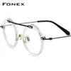 Солнцезащитные очки рамки Fonex ацетатные очки титана.