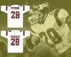 Custom Adrian Peterson 28 Palestine High School Wildcats White Football Jersey 2 Top cousé S-6XL