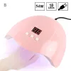 Torkar 54W stort Space Dual Light Source UV Nail Lamp Sun Nail Lamp Pink LED Fototerapimaskin Nagel Ljus Terapimaskin