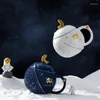 Tasses douze constellations tasse avec couvercle cuillère de bureau femelle couple buvant de l'eau tasse de café céramique pour hommes