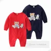 Neugeborene Kinder Baumwolle Rompers Baby Designer Kleidung Kleinkind Jungen Mädchen Cartoon Bär Langarm Overalls -Auflagen Säugling Baumwollweiche Bodysuit Z7566